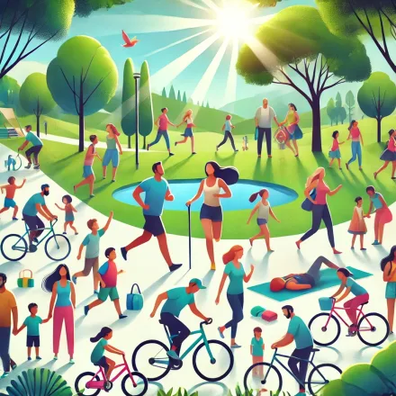 DALL·E 2024-08-22 15.59.00 – A diverse group of people of various ages, genders, and ethnicities are shown in a vibrant park setting, engaging in activities that promote health. S DALL·E 2024-08-22 15.59.00 - A diverse group of people of various ages, genders, and ethnicities are shown in a vibrant park setting, engaging in activities that promote health. S